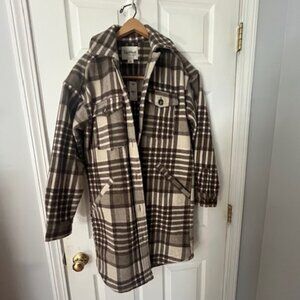 UpWest Plaid Wool Blend Coat